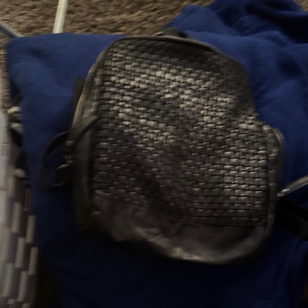 Elegant Black Woven Men's Backpack